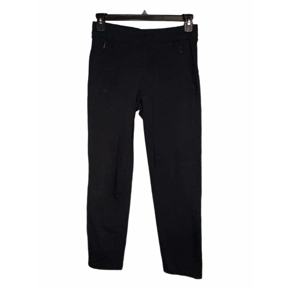 T by Talbots Black Straight Leg Pants Petite Small Zipper Pockets VN5675